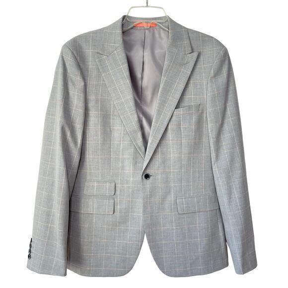 MOSS‎ LONDON Men's Suite Blazer Jacket Gray Pink Slim Fit Size 40R - Picture 1 of 10
